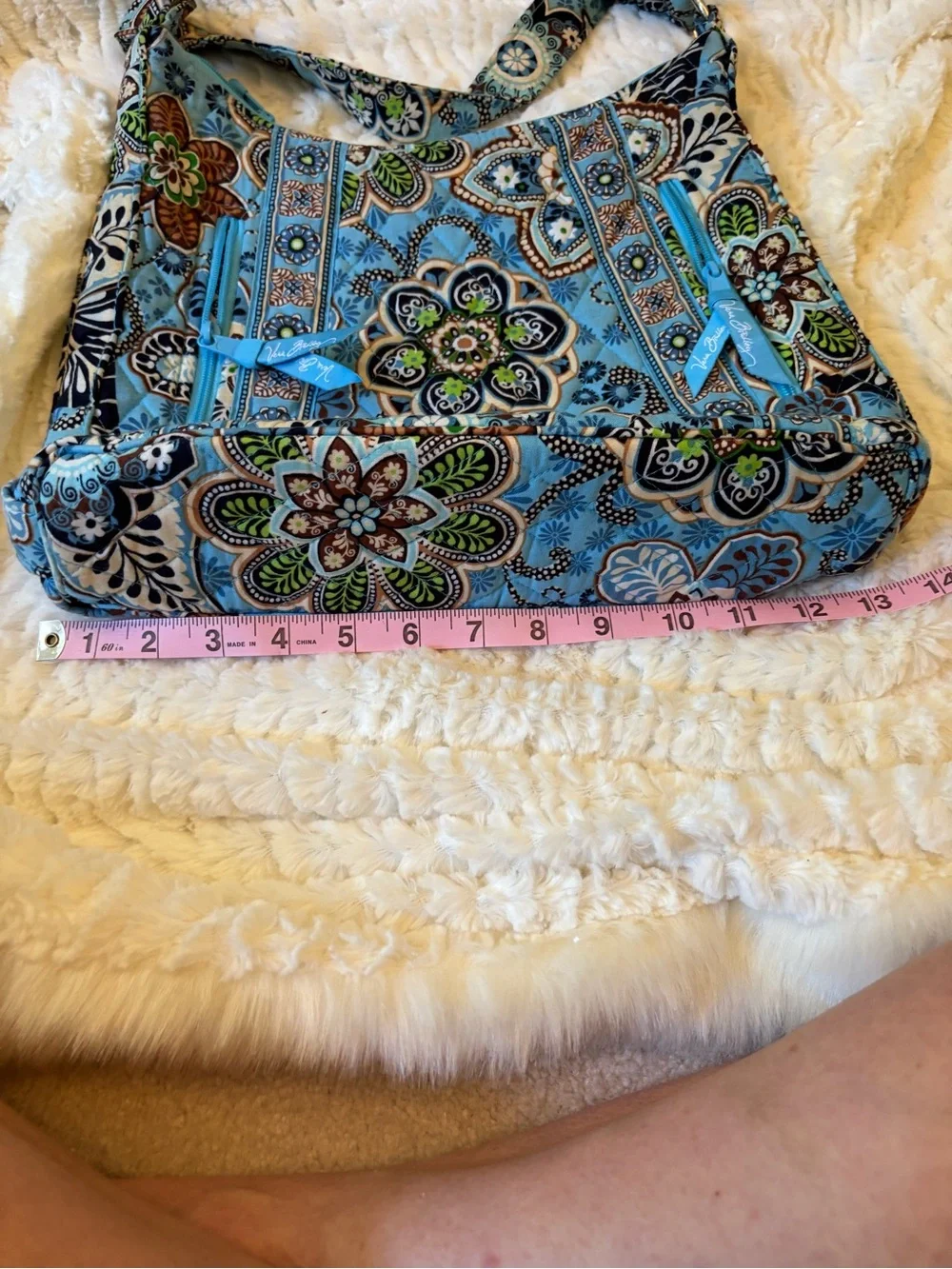 Light blue hobo style Vera Bradley handbag